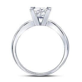 14K White Gold Princess Diamond Solitaire Certified Bridal Wedding Engagement Ring 1 Cttw - Splendid Jewellery