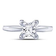 Load image into Gallery viewer, 14K White Gold Princess Diamond Solitaire Certified Bridal Wedding Engagement Ring 1 Cttw - Splendid Jewellery