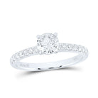 14K White Gold Round Diamond Engagement Ring 1 Cttw - Splendid Jewellery