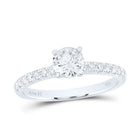 14K White Gold Round Diamond Engagement Ring 1 Cttw - Splendid Jewellery