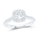 14K White Gold Round Diamond Engagement Single Halo 11/3 Cttw - Splendid Jewellery