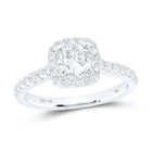 14K White Gold Round Diamond Engagement Single Halo 11/3 Cttw - Splendid Jewellery