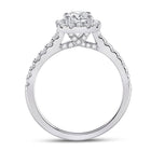 14K White Gold Round Diamond Engagement Single Halo 11/3 Cttw - Splendid Jewellery