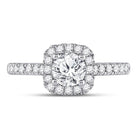 14K White Gold Round Diamond Engagement Single Halo 11/3 Cttw - Splendid Jewellery