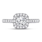 14K White Gold Round Diamond Engagement Single Halo 11/3 Cttw - Splendid Jewellery