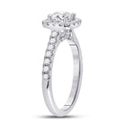 14K White Gold Round Diamond Engagement Single Halo 11/3 Cttw - Splendid Jewellery