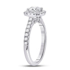 14K White Gold Round Diamond Engagement Single Halo 11/3 Cttw - Splendid Jewellery