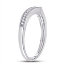 14K White Gold Round Diamond Enhancer Band 1/12 Cttw - Splendid Jewellery