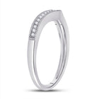 14K White Gold Round Diamond Enhancer Band 1/12 Cttw - Splendid Jewellery