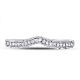 14K White Gold Round Diamond Enhancer Band 1/12 Cttw - Splendid Jewellery