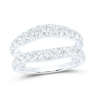 14K White Gold Round Diamond Enhancer Ring 1 1/2 Cttw - Splendid Jewellery