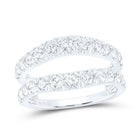 14K White Gold Round Diamond Enhancer Ring 1 1/2 Cttw - Splendid Jewellery