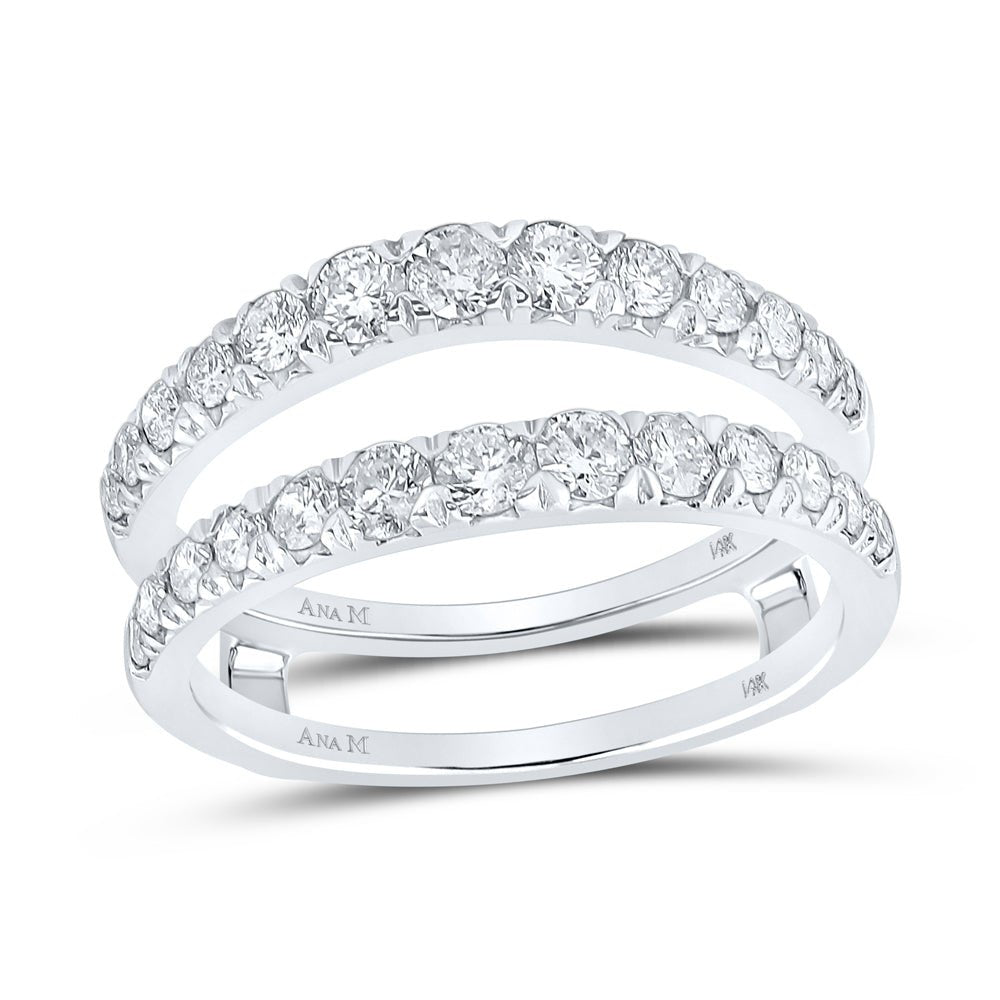 14K White Gold Round Diamond Enhancer Ring 1 Cttw - Splendid Jewellery