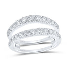 14K White Gold Round Diamond Enhancer Ring 1 Cttw - Splendid Jewellery