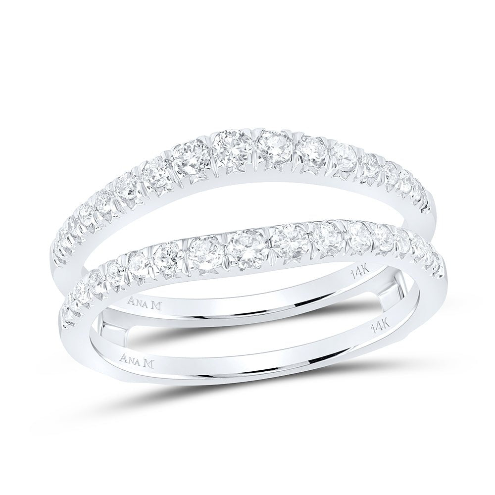 14K White Gold Round Diamond Enhancer Ring 1/2 Cttw - Splendid Jewellery