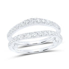 14K White Gold Round Diamond Enhancer Ring 1/2 Cttw - Splendid Jewellery