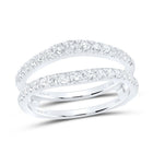 14K White Gold Round Diamond Enhancer Ring 1/2 Cttw - Splendid Jewellery