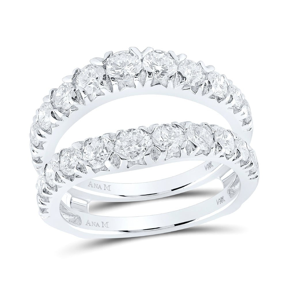 14K White Gold Round Diamond Enhancer Ring 2 Cttw - Splendid Jewellery