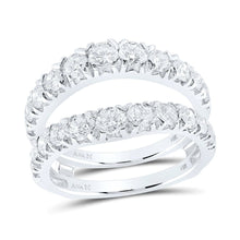 Load image into Gallery viewer, 14K White Gold Round Diamond Enhancer Ring 2 Cttw - Splendid Jewellery