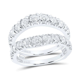 14K White Gold Round Diamond Enhancer Ring 2 Cttw - Splendid Jewellery