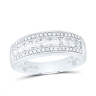 14K White Gold Round Diamond Fashion Mens Band 1 Cttw - Splendid Jewellery