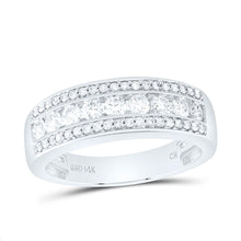 Load image into Gallery viewer, 14K White Gold Round Diamond Fashion Mens Band 1 Cttw - Splendid Jewellery