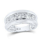 14K White Gold Round Diamond Fashion Men's Band 2 Cttw - Splendid Jewellery