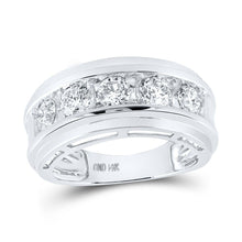 Load image into Gallery viewer, 14K White Gold Round Diamond Fashion Men's Band 2 Cttw - Splendid Jewellery