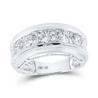 14K White Gold Round Diamond Fashion Men's Band 2 Cttw - Splendid Jewellery
