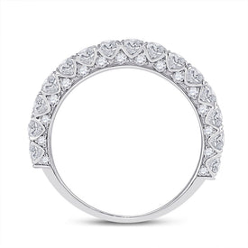 14K White Gold Round Diamond Fashion Women's Band 1 1/2 Cttw - Splendid Jewellery
