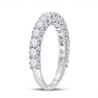14K White Gold Round Diamond Fashion Women's Band 1 1/2 Cttw - Splendid Jewellery
