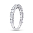 14K White Gold Round Diamond Fashion Women's Band 1 1/2 Cttw - Splendid Jewellery