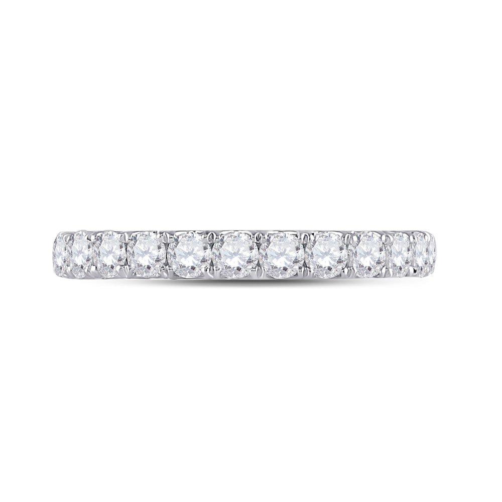 14K White Gold Round Diamond Fashion Women's Band 1 1/2 Cttw - Splendid Jewellery