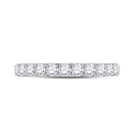 14K White Gold Round Diamond Fashion Women's Band 1 1/2 Cttw - Splendid Jewellery