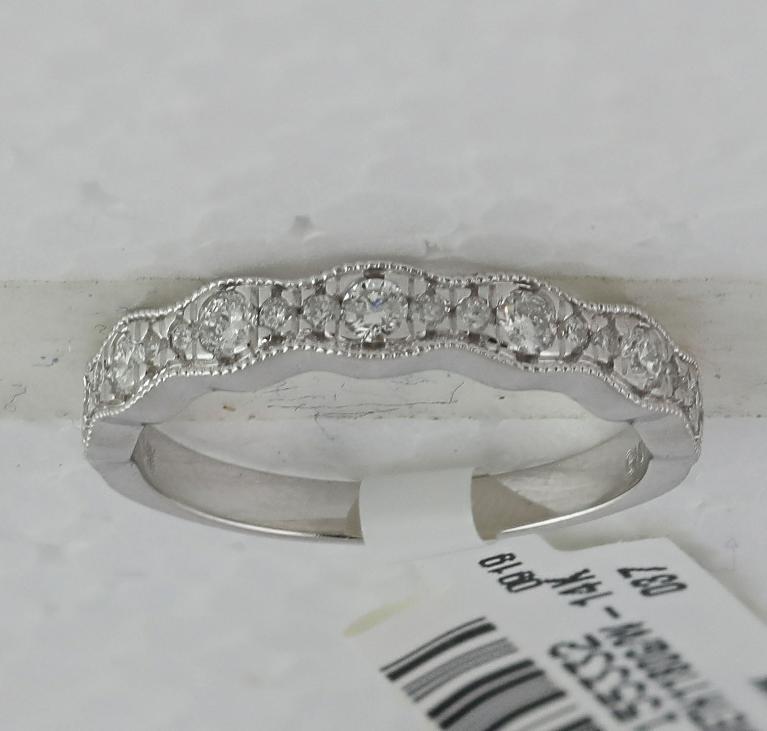 14K White Gold Round Diamond Fashion Women's Band 1/3 Cttw - Splendid Jewellery