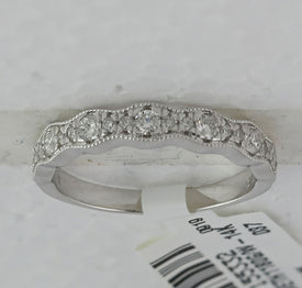 14K White Gold Round Diamond Fashion Women's Band 1/3 Cttw - Splendid Jewellery