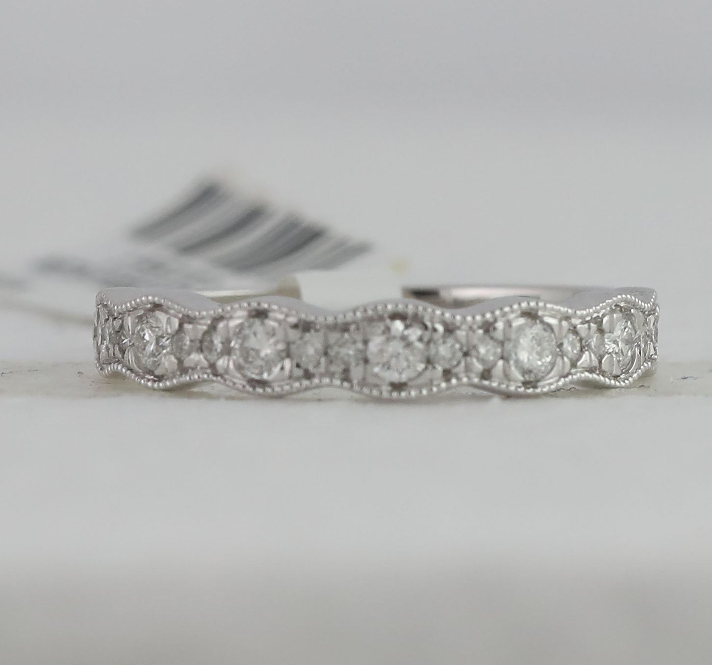 14K White Gold Round Diamond Fashion Women's Band 1/3 Cttw - Splendid Jewellery