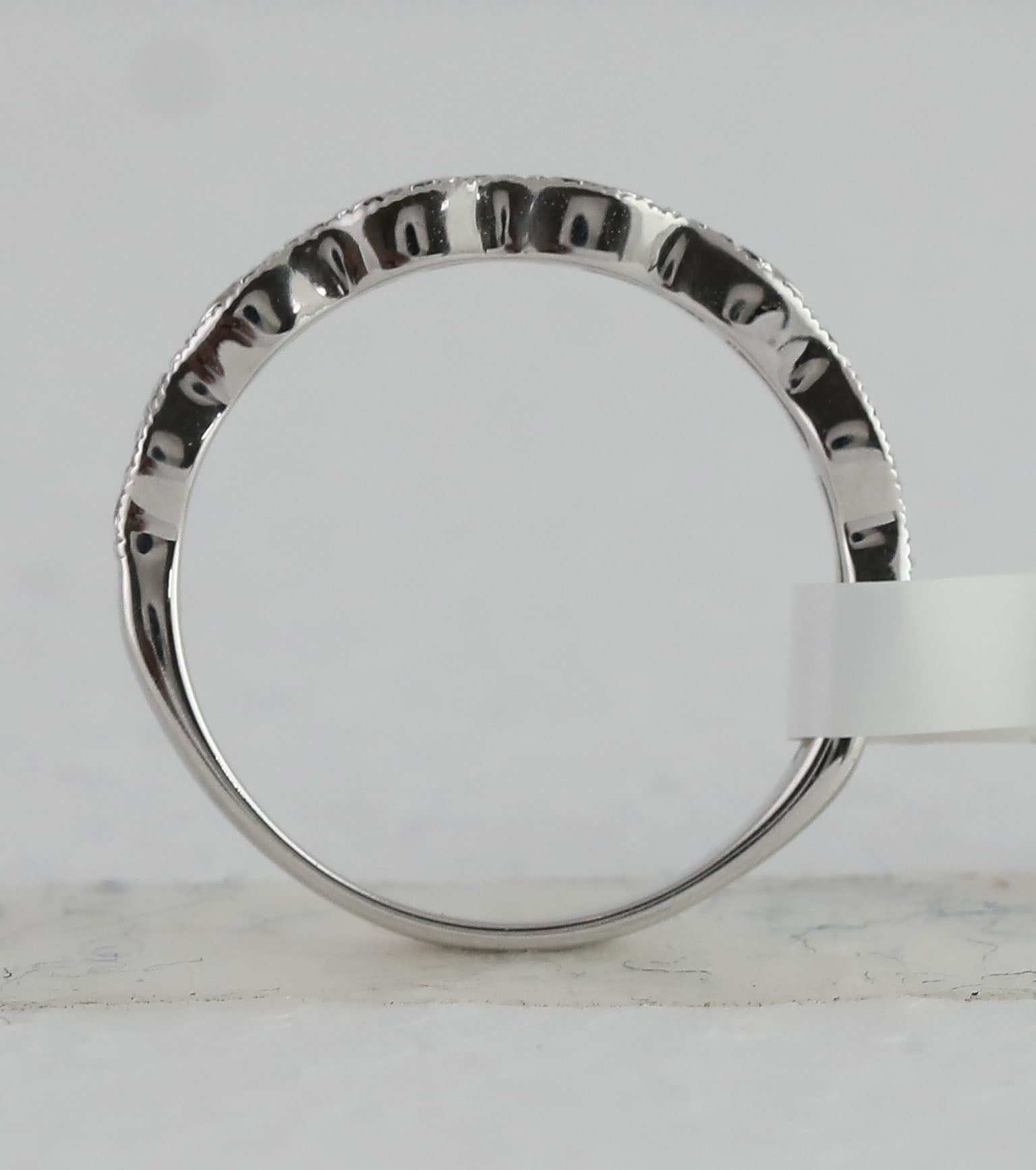 14K White Gold Round Diamond Fashion Women's Band 1/3 Cttw - Splendid Jewellery