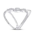 14K White Gold Round Diamond Fashion Women's Band 7/8 Cttw - Splendid Jewellery
