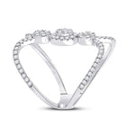 14K White Gold Round Diamond Fashion Women's Band 7/8 Cttw - Splendid Jewellery