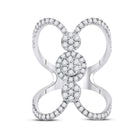 14K White Gold Round Diamond Fashion Women's Band 7/8 Cttw - Splendid Jewellery