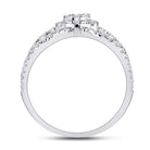 14K White Gold Round Diamond Fashion Women's Band 7/8 Cttw - Splendid Jewellery
