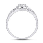 14K White Gold Round Diamond Fashion Women's Band 7/8 Cttw - Splendid Jewellery