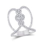 14K White Gold Round Diamond Fashion Women's Band 7/8 Cttw - Splendid Jewellery