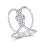 14K White Gold Round Diamond Fashion Women's Band 7/8 Cttw - Splendid Jewellery