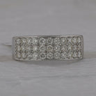 14K White Gold Round Diamond Mens Band 1 3/8 Cttw - Splendid Jewellery