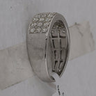 14K White Gold Round Diamond Mens Band 1 3/8 Cttw - Splendid Jewellery