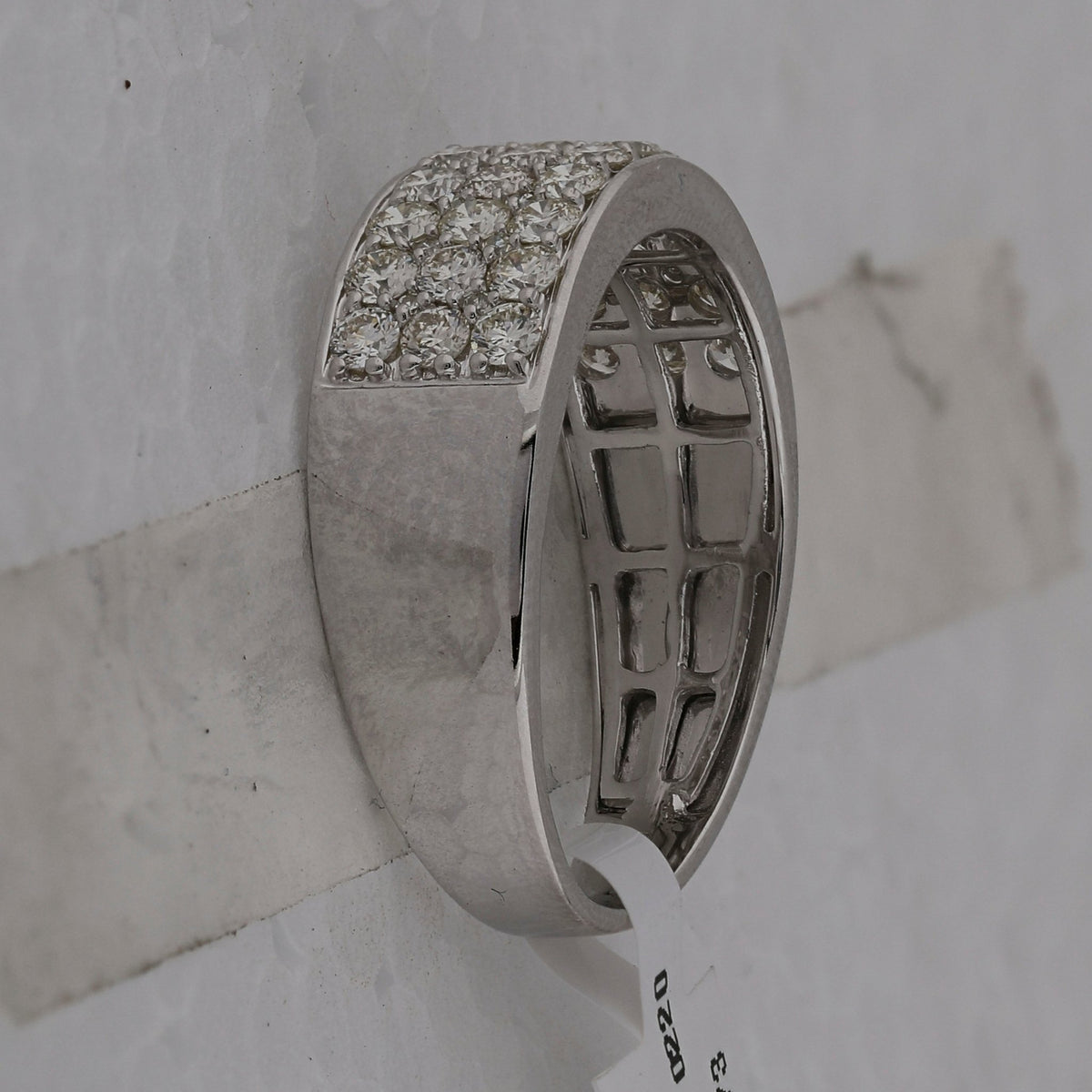 14K White Gold Round Diamond Mens Band 1 3/8 Cttw - Splendid Jewellery