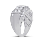 14K White Gold Round Diamond Mens Channel - Set Band Ring 3 Cttw - Splendid Jewellery