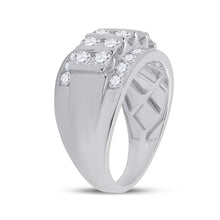 Load image into Gallery viewer, 14K White Gold Round Diamond Mens Channel - Set Band Ring 3 Cttw - Splendid Jewellery
